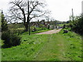 Looking SE to a railway crossing, route of the Stour Valley Walk