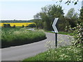 Mill Lane bends by turn for Creeting St Peter church