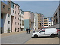 Spain on the banks of the Menai Straits - apartment blocks at Doc Victoria