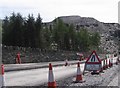 Slate piles and roadworks