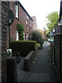 View from eastern end of alleyway leading from Twittens way to Town Hall Road