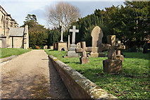 SE9652 : The churchyard, Bainton by Peter Church