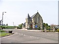 The road junction at Quarter Parish Church