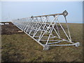 SD8318 : Met Mast under construction on Scout Moor by Paul Anderson
