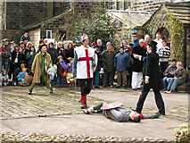 SD9828 : St George slays Bold Slasher - Heptonstall Pace Egg Play by Phil Champion