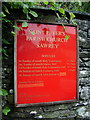 SD3795 : St Peter's Parish Church, Sawrey, Sign by Alexander P Kapp