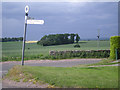 Fingerpost at the lane junction