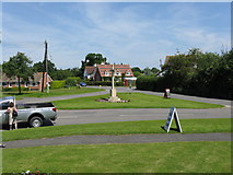 SO7453 : Alfrick - village square and  war memorial by Peter Whatley