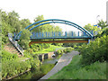 Pipe bridge over the River Pool