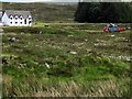 RN rescue chopper 07 flying at "Kings House" hotel, Rannoch Moor