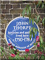 Blue plaque re John Thorpe