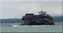 SZ6397 : Spitsand Fort from Southsea by Steve  Fareham