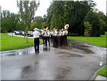 TQ1557 : Jazz Funeral at Leatherhead Crematorium by Dr Neil Clifton