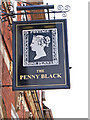 The Penny Black pub sign, 58 Sheep Street