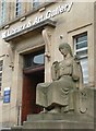 Sculpture outside the library and art gallery, Huddersfield