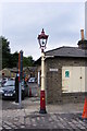 Gas streetlamp outside Haworth station