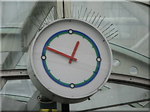 TQ2378 : "Underground" clock, Hammersmith (D&P) Tube Station by Mike Quinn