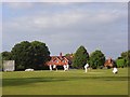 SU8477 : Cricketers on the green, White Waltham by Andrew Smith