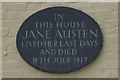 SU4729 : Plaque on Jane Austen's last abode by Zorba the Geek