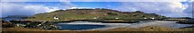 NG2604 : Panorama of Canna from the derelict Sanday footbridge at low tide by Julian Paren