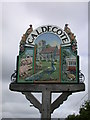 Caldecote village sign - detail