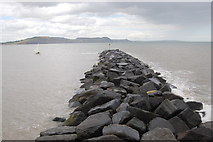 SY3491 : Harbour defences at the end of the Cobb, Lyme Regis by Roger Davies