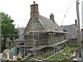 A nineteenth century school building undergoing renovation