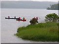 NN1887 : Canoeists at Bunarkaig by Colin Smith