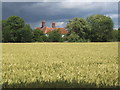 Mendlesham Hall tucked in the trees