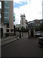 Looking across from Ely Place to St Andrew, Holborn