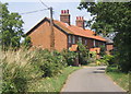 Cottages at the end of the lane north from Hemley