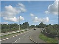 The bridge across the A55 to Star