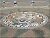 TQ5975 : HMS Worcester pebble mosaic by Ken Brown