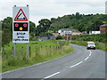 Roadsigns at Twechar, canal bridge in the distance