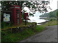NM6061 : Glenborrodale: phone, postbox and notice board by Chris Downer