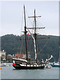 SX8851 : French sailing ship in Dartmouth Harbour by Kate Jewell