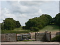 Across yard at Church Farm to Graig Llansanor