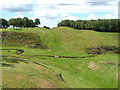 NS8479 : The Antonine Wall, from the Roman fort at Rough Castle by Lairich Rig