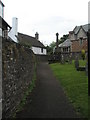 Path running up to the vestry at St Dubricius, Porlock