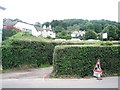 Road works sign by Court Place Farm