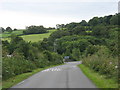 Downhill run towards the entrance of the Melin Rhos Caravan Park