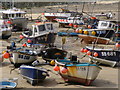 SW5240 : Boats at low tide, St Ives harbour by Jim Champion