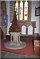 SD4983 : St Peter's Church, Heversham, Cumbria - Font by John Salmon