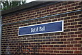 Railway station sign at Bat & Ball station,near Sevenoaks.