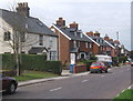 Last row of houses leaving Shotley Gate on the B1456