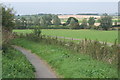 Country views from footpath by the B1456