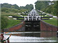 Caen Hill on the Kennet and Avon canal at Devizes