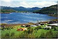 Boats pulled up on the grass at Badachro