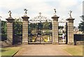 NT8154 : Gates to the Walled garden at Manderston House by Sarah Charlesworth