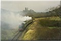 SY9979 : Swanage - Corfe Castle Train Heads off to Corfe Castle by Sarah Charlesworth